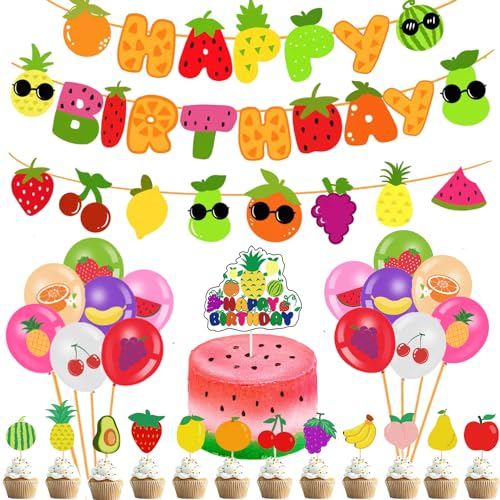 Niedliche sensorische Obst-Geburtstagsdekorationen, 1. Obst-Themenparty-Zubehör, Kuchen-Cupcake-Topper, Obst-Thema, Happy Birthday-Banner, Luftballons für Jungen und Mädchen, Party, Geburtstag, Niedliche sensorische Obst-Geburtstagsdekorationen, 1. Obst-Themenparty-Zubehör, Kuchen-Cupcake-Topper, Obst-Thema, Happy Birthday-Banner, Luftballons für Jungen und Mädchen, Party, Geburtstag, von Finypa