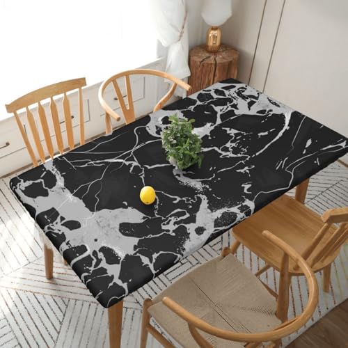Fiokroo Schwarze Marmor-Tischdecke mit elastischem Rand, für 152,4 cm x 76,2 cm rechteckige Tische geeignet, abwaschbare Tischdecke für Küche, Esszimmer, Party, Outdoor, Picknick, 152,4 x 76,2 cm Fiokroo Schwarze Marmor-Tischdecke mit elastischem Rand, für 152,4 cm x 76,2 cm rechteckige Tische geeignet, abwaschbare Tischdecke für Küche, Esszimmer, Party, Outdoor, Picknick, 152,4 x 76,2 cm von Fiokroo