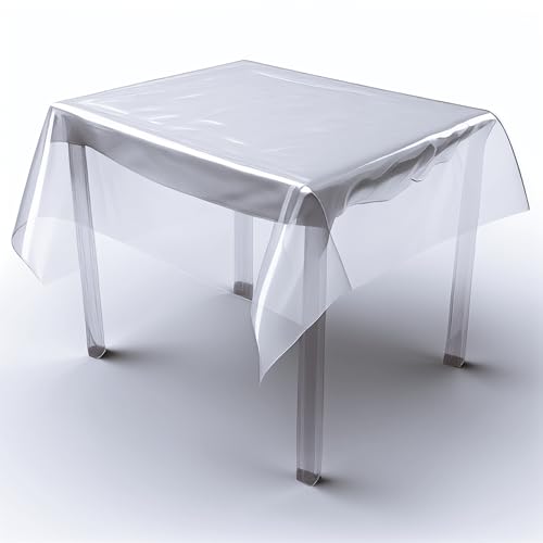 Schutztischdecke Tischfolie Tischdecke Transparente Decke Tischschutz Wasserabweisend (100x140 cm, Rechteckig) von Fiora