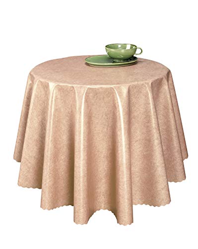 Wachstuch Tischdecken Wetterfest Robust Wachstischdecke Garten Tischdecke abwischbar Oval, Eckig, Rund (160x140cm Eckig, Uni Creme) von Fiora