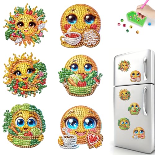 Fiorky 6 Stcs Kühlschrank Diamantmalerei Magnete Easy Diamond Art Painting Kühlschrank Magnete Diamond Art Diamond Malerei Kits Diy Crafts for Erwachsene Anfänger DIY Handwerk Party Fiorky 6 Stcs Kühlschrank Diamantmalerei Magnete Easy Diamond Art Painting Kühlschrank Magnete Diamond Art Diamond Malerei Kits Diy Crafts for Erwachsene Anfänger DIY Handwerk Party von Fiorky