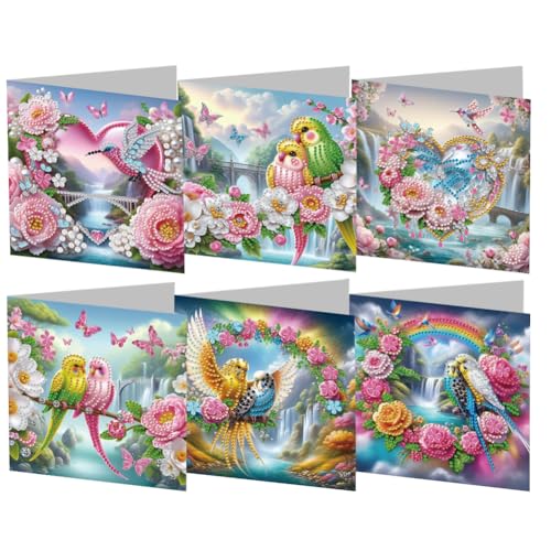 Fiorky 6pcs Diamond Art Cards DIY Crystal Painting Art Begrüßungskarten Kits Diamond Malerei Werkzeuge, handgefertigt 5d DIY Arts Greetings Geburtstagskarten Kits Arts Crafts for Geburtstagssegen Fiorky 6pcs Diamond Art Cards DIY Crystal Painting Art Begrüßungskarten Kits Diamond Malerei Werkzeuge, handgefertigt 5d DIY Arts Greetings Geburtstagskarten Kits Arts Crafts for Geburtstagssegen von Fiorky