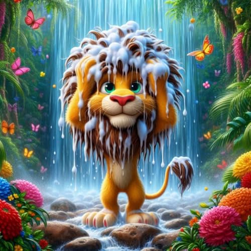 Fiorky Diamond Malerei Kits for Erwachsene, Animal 5d DIY Vollrunde Bohrer Diamant Malerei Animal Kit Art Bilder for Anfänger, Heimwand 40x40cm von Fiorky