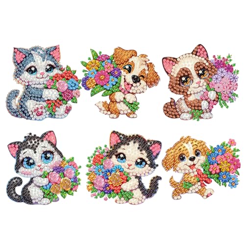 Fiorky Diamond Painting Magnete, 6pcs Diamond Art Kühlschrank Aufkleber Kits, DIY -Kühlschrankmagnete Kunsthandwerk for Erwachsene Anfänger Haus Dekore Fiorky Diamond Painting Magnete, 6pcs Diamond Art Kühlschrank Aufkleber Kits, DIY -Kühlschrankmagnete Kunsthandwerk for Erwachsene Anfänger Haus Dekore von Fiorky