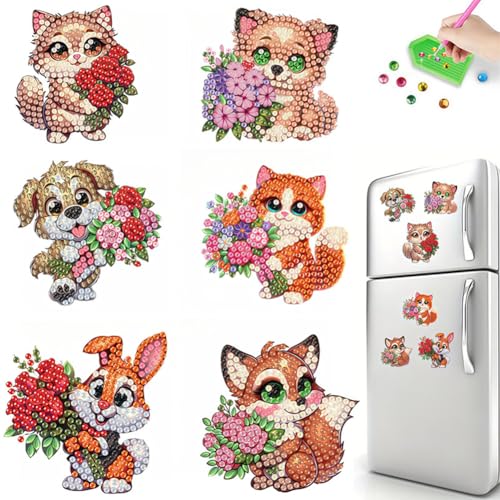 Fiorky Diamond Painting Magnete, 6pcs Diamond Art Kühlschrank Aufkleber Kits, DIY -Kühlschrankmagnete Kunsthandwerk for Erwachsene Anfänger Haus Dekore Fiorky Diamond Painting Magnete, 6pcs Diamond Art Kühlschrank Aufkleber Kits, DIY -Kühlschrankmagnete Kunsthandwerk for Erwachsene Anfänger Haus Dekore von Fiorky