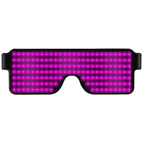Fiorky Leuchtende Brillen mit USB-Aufladung, Dekor, leuchtet im Dunkeln, blinkende leuchtende Brillen for Tanzpartys, Musikfestivals (rosa Licht) von Fiorky