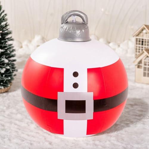 Fiorky Riesige aufblasbare Weihnachtskugeln, 40 cm, PVC-verzierter Ball, aufblasbar, Weihnachtsdekoration, Neujahrs-Ornamente, Ball für Weihnachten, drinnen und draußen, Haus, Rasen, Hof, Garten, Fiorky Riesige aufblasbare Weihnachtskugeln, 40 cm, PVC-verzierter Ball, aufblasbar, Weihnachtsdekoration, Neujahrs-Ornamente, Ball für Weihnachten, drinnen und draußen, Haus, Rasen, Hof, Garten, von Fiorky