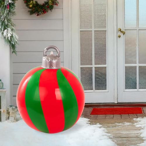 Fiorky Riesige aufblasbare Weihnachtskugeln, 40 cm, PVC-verzierter Ball, aufblasbar, Weihnachtsdekoration, Neujahrs-Ornamente, Ball für Weihnachten, drinnen und draußen, Haus, Rasen, Hof, Garten, Fiorky Riesige aufblasbare Weihnachtskugeln, 40 cm, PVC-verzierter Ball, aufblasbar, Weihnachtsdekoration, Neujahrs-Ornamente, Ball für Weihnachten, drinnen und draußen, Haus, Rasen, Hof, Garten, von Fiorky