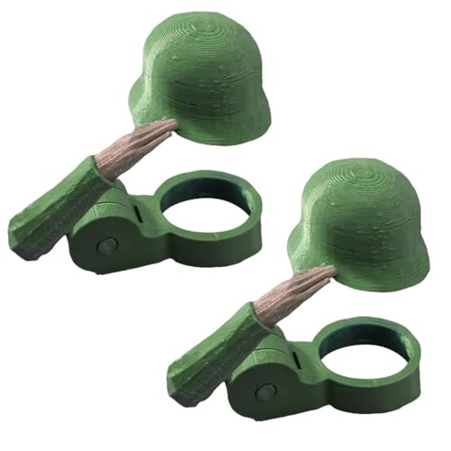 Fiorky Soldier Salute Bierflaschenhelm einzigartiger amerikanischer Soldaten-Helm und Salute-Pose wiederverwendbar dekorativ staubdicht dekorative for Handwerk (2Pcs Grün) von Fiorky