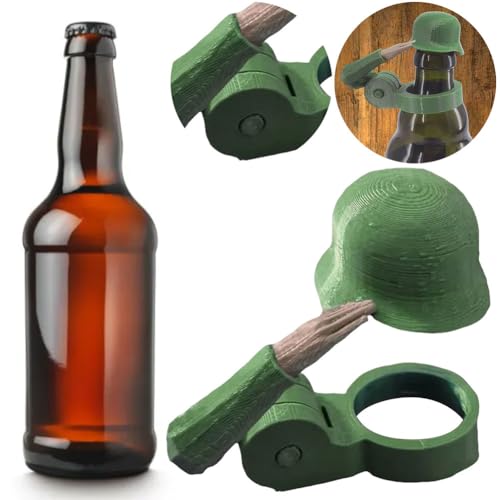 Fiorky Soldier Salute Bierflaschenhelm einzigartiger amerikanischer Soldaten-Helm und Salute-Pose wiederverwendbar dekorativ staubdicht dekorative for Handwerk (grün) von Fiorky
