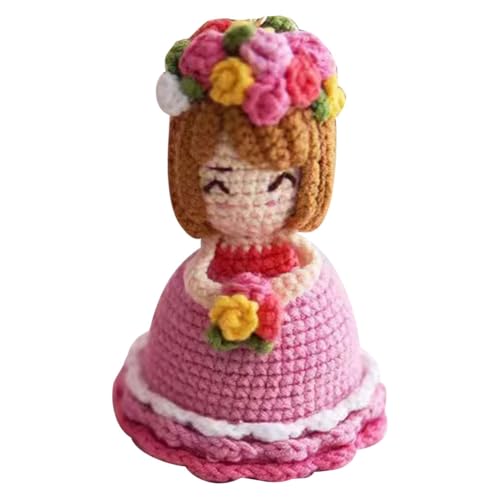 Fiorky -Strick -Häkeln Anhänger handgefertigte Strick -Braut -Dollbag -Dekore (Hellrosa) von Fiorky