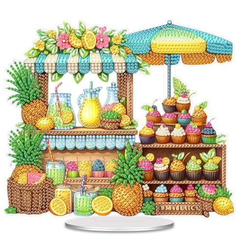 Fiorky Table Top Diamond Malerei Ornament Kits Acryl Special Form Blume Diamant Malmalerei Desktop -Ornamente Kit 5d Diy Diamond Art Tabletop Dekorationen for Home Office Desktop Dekor von Fiorky