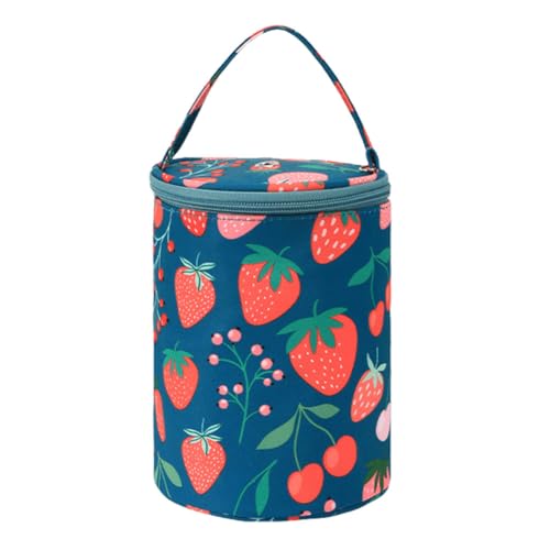 Fiorky Wollgarn-Organizer, großes Fassungsvermögen, Stricknadeln, Tragetasche, Organizer, Oxford-Stoff, Reise, Häkelgarn, Handtasche, Webwerkzeuge, Zubehör (Erdbeere) von Fiorky