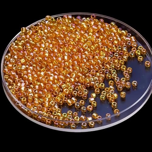 Glasperlen für Armbandherstellung, 75 g, Rocailles, glänzendes Gold, 3 mm, runde Abstandshalter für Schmuckherstellung (2160 Stück) von Fiozroor