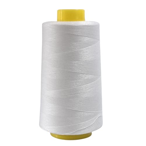 Weißes Nähgarn, Polyester, Nähmaschinengarn für Kleidung, Stricken, 2744 m von Fiozroor