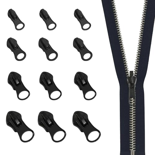FirSea Fix Reißverschlussschieber fixierer, 12 Stück Vier Größen Abnehmbares Reißverschluss-Reparaturset, Sofortige Reißverschlusslaschen Ziehen Ersatzschieber Für Mäntel Jacke, Gepäck(Schwarz) FirSea Fix Reißverschlussschieber fixierer, 12 Stück Vier Größen Abnehmbares Reißverschluss-Reparaturset, Sofortige Reißverschlusslaschen Ziehen Ersatzschieber Für Mäntel Jacke, Gepäck(Schwarz) von FirSea
