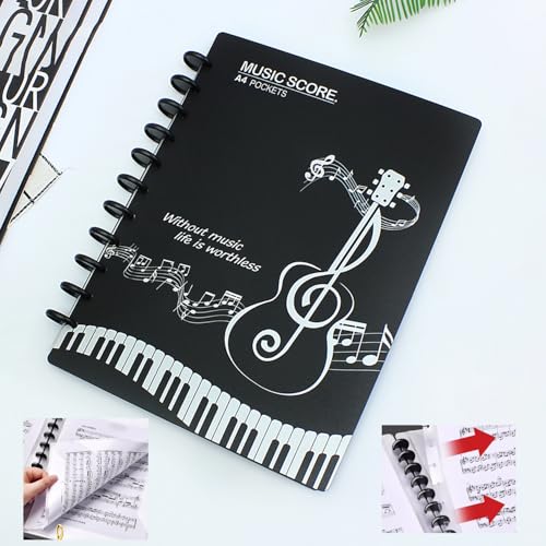 Firavggu Chormappen A4 Notenmappen 20 Fächern/40 Seiten Schwarze Notenordner Mappe für Notenblätter Leere Musiknote Mappe mit Ringbuch Klarsichthüllen PP Music Sheet Folder Chor Konzer Chorfolder Firavggu Chormappen A4 Notenmappen 20 Fächern/40 Seiten Schwarze Notenordner Mappe für Notenblätter Leere Musiknote Mappe mit Ringbuch Klarsichthüllen PP Music Sheet Folder Chor Konzer Chorfolder von Firavggu