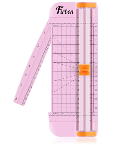 Firbon A5 Papierschneider Titan Gerader Schneidemaschine Scrapbooking Werkzeug mit Automatischem Sicherheitsschutz und Seitenlineal Austauschbare Klinge für Coupon, Karton, Etikett und Foto, Pink Firbon A5 Papierschneider Titan Gerader Schneidemaschine Scrapbooking Werkzeug mit Automatischem Sicherheitsschutz und Seitenlineal Austauschbare Klinge für Coupon, Karton, Etikett und Foto, Pink von Firbon