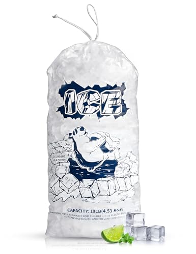 FireKylin Eisbeutel 4,5 kg mit Kordelzug, 50 Stück Kunststoff-Eisbeutel zur Eisaufbewahrung, BD-003 von FireKylin