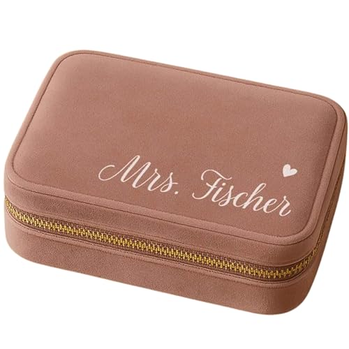 Firebox Personalisierte Schmuckkästchen mit Name – Schmuckbox personalisiert - Wunschtext & goldenem Reißverschluss – Schmuckaufbewahrung – Schmuckschatulle Geschenkidee von Firebox