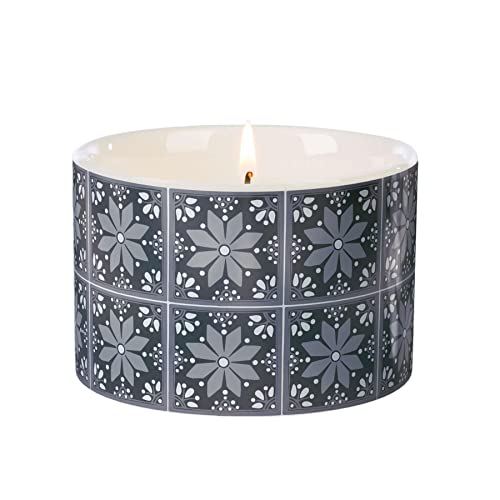 Mcties Medium Ceramic Candle, Silver Needle Tea, Up to Hour Burn time Wax Lyrical Fired Earth Keramikkerze, mittelgroß, Silbernadeltee, bis zu 26 Stunden Brenndauer, Paraffinwachs, grau, M, 419 von Mcties