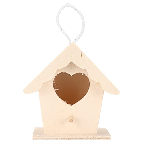 Firlar Innovatives Vogelhaus aus Holz, Natürliche und Sichere DIY-Dekoration für Kleine Vogelhäuschen aus Holz, Langlebiger Holznistkasten für Vögel, Nymphensittiche,(Herzförmiger Gürtel Nr. 1) von Firlar