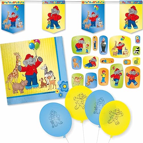 Benjamin Blümchen Dekoset Servietten, Wimpelkette, Konfetti und Ballons // Dekoset * Benjamin Blümchen * Partyzubehör // DH-Konzept von Firlefantastisch Der Partyshop