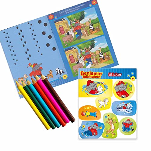 Benjamin Blümchen Mitgebselset Rätselheft + Sticker + Buntstifte // Kindergeburtstag Benjamin Blümchen Mitgebsel Benjamin Blümchen Mitgebselset Rätselheft + Sticker + Buntstifte // Kindergeburtstag Benjamin Blümchen Mitgebsel von Firlefantastisch Der Partyshop
