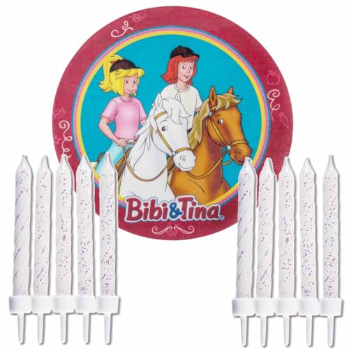 Essbarer Tortenaufleger * BIBI UND TINA * mit 10 weißen Glitzer-Kuchenkerzen // Bibi und Tina Kuchendekoration Essbarer Tortenaufleger * BIBI UND TINA * mit 10 weißen Glitzer-Kuchenkerzen // Bibi und Tina Kuchendekoration von Firlefantastisch Der Partyshop