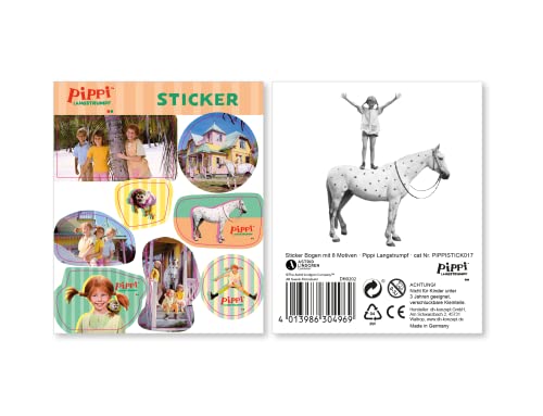 Sticker Pippi Langstrumpf // Pippi Langstrumpf Mitgebsel // Pippi Langstrumpf Kindergeburtstag von Firlefantastisch Der Partyshop