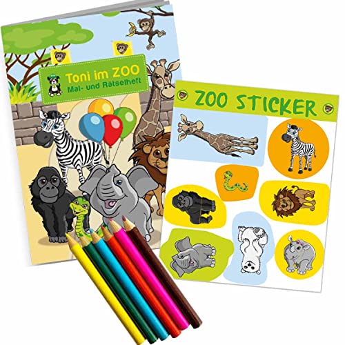 Zoo Mitgebselset Rätselheft + Sticker + Buntstifte // Kindergeburtstag Zoo Mitgebsel // Zoogeburtstag Mitgebsel von Firlefantastisch Der Partyshop
