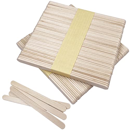 Firschoie 100 Stück Eisstiele Aus Holz, 114×10×2mm Holzstäbchen natürlicher Holzstab, Holzspatel Ideal zum Herstellen von Eis am Stiel, zum Basteln, zum Herstellen von Eis von Firschoie
