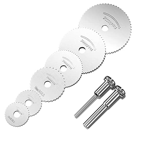 Firschoie 8 piezas Sägeblatt kreissägeblätter Set Schneidräder Drehwerkzeuge Mini-Holzsägeblatt, Sägeblatt und Reduzierring, Rotationswerkzeuge für Stein, Holz, Fiberglas, Kunststoff und Metall Firschoie 8 piezas Sägeblatt kreissägeblätter Set Schneidräder Drehwerkzeuge Mini-Holzsägeblatt, Sägeblatt und Reduzierring, Rotationswerkzeuge für Stein, Holz, Fiberglas, Kunststoff und Metall von Firschoie