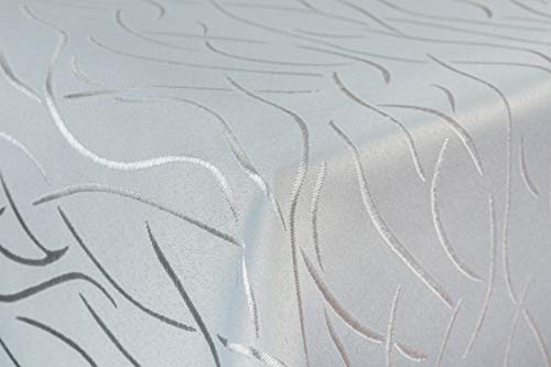 First-Tex Streifen-Muster Tischdecke 130x220 cm eckig hellgrau von First-Tex