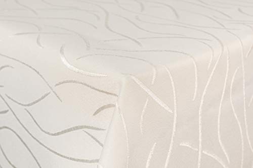 First-Tex Streifen-Muster Tischdecke 90x90 cm eckig Champagner von First-Tex