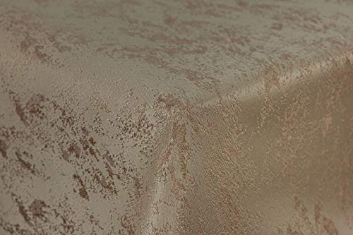 First-Tex Tischdecke Damast Jacquard Brilliant Meliert 110x110 in Sand/Hellbraun mit gerade Saumkante von First-Tex