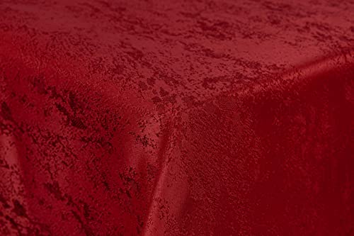 First-Tex Tischdecke Damast Jacquard Brilliant Meliert 110x110 in rot mit gerade Saumkante von First-Tex