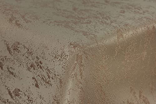First-Tex Tischdecke Damast Jacquard Brilliant Meliert 110x140 eckig in Sand/Hellbraun mit gerade Saumkante von First-Tex