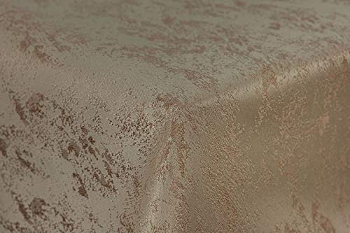 First-Tex Tischdecke Damast Jacquard Brilliant Meliert 160x220 oval Sand/Hellbraun von First-Tex