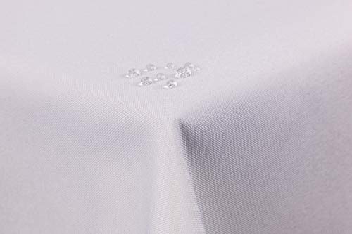 Tischdecke Leinenoptik Lotuseffekt abwaschbar mit gerader Saumkante 130x220 eckig in weiß von First-Tex