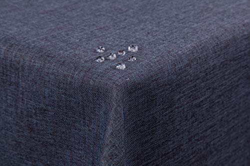 First-Tex Tischdecke Leinenoptik Lotuseffekt abwaschbar mit gerader Saumkante 135x180 eckig in grau von First-Tex