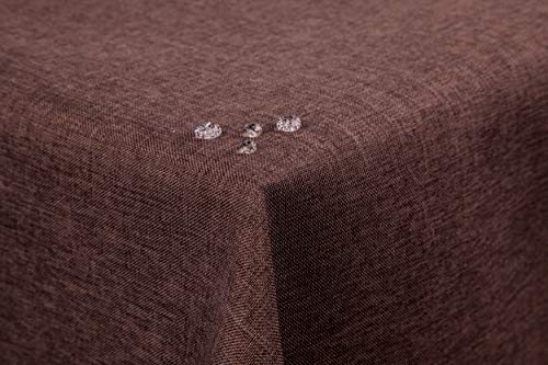 First-Tex Tischdecke Leinenoptik Lotuseffekt abwaschbar mit gerader Saumkante 160x220 oval in Dunkelbraun First-Tex Tischdecke Leinenoptik Lotuseffekt abwaschbar mit gerader Saumkante 160x220 oval in Dunkelbraun von First-Tex