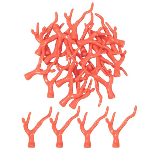 Firstmeet Unregelmäßige Kunststoffperlen für die Schmuckherstellung, Korallenform, lebendiges Sortiment für kreatives Basteln (DIY-1040-Orange), 25 Stück von Firstmeet