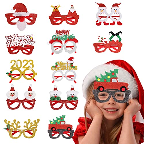 Weihnachtsbrille für Kinder - 12 Stück Partygeschenkgläser für Kinder | Glitzernde Weihnachtsbrille zum Tragen, Partygeschenkbrille für Kinder, Weihnachtspartygeschenk, Geschenk für Erwachsene Firulab von Firulab