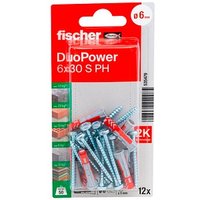 fischer DuoPower 6x30 S PH K 2K 535479 Dübel mit Schrauben Ø 6 mm x 30 mm, 12 Stück fischer DuoPower 6x30 S PH K 2K 535479 Dübel mit Schrauben Ø 6 mm x 30 mm, 12 Stück von Fischer