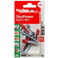 fischer DuoPower 8x40 WH 2K 535001 Dübel mit Schrauben Ø 8 mm x 40 mm, 4 Stück fischer DuoPower 8x40 WH 2K 535001 Dübel mit Schrauben Ø 8 mm x 40 mm, 4 Stück von Fischer