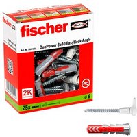 fischer EasyHook Angle - DuoPower 8x40 2K 564169 Dübel mit Schrauben, 25 Stück von Fischer
