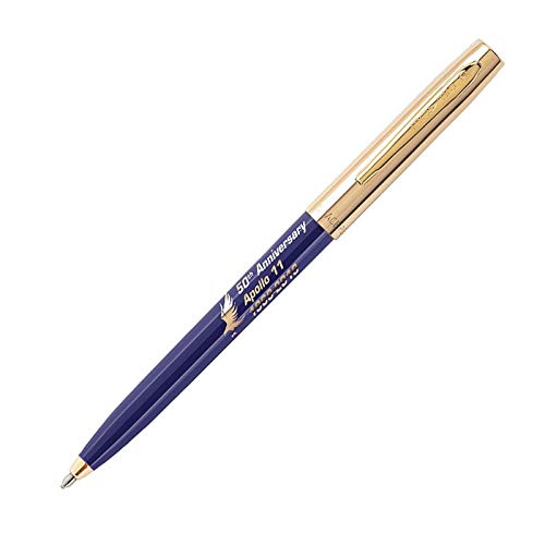 Fisher Space Pen: Kugelschreiber Apollo 11, Sonderausgabe „50th Anniversary“, goldfarbene Kappe mit aufgedrucktem Logo, schwarze Tinte Blau - Blue Barrel von Fisher Space Pen