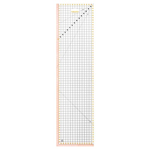 Fiskars Patchwork-Lineal, 15 x 60 cm, Hervorgehobene 1-cm-Nahtzugabe, Unterbrochene Halbzentimeter-Rasterlinien, Winkel-Linien, PET-Kunststoff, 1066360 von Fiskars