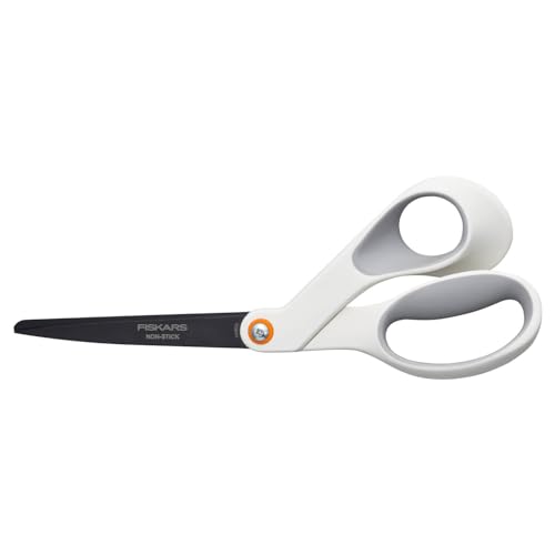 Fiskars Antihaft-Bastelschere, Länge: 21 cm, Rostfreie Stahl-Klinge/Kunststoff-Griffe, Weiß, 1070026 Fiskars Antihaft-Bastelschere, Länge: 21 cm, Rostfreie Stahl-Klinge/Kunststoff-Griffe, Weiß, 1070026 von Fiskars